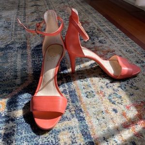 Woman’s open toe ankle strap heel